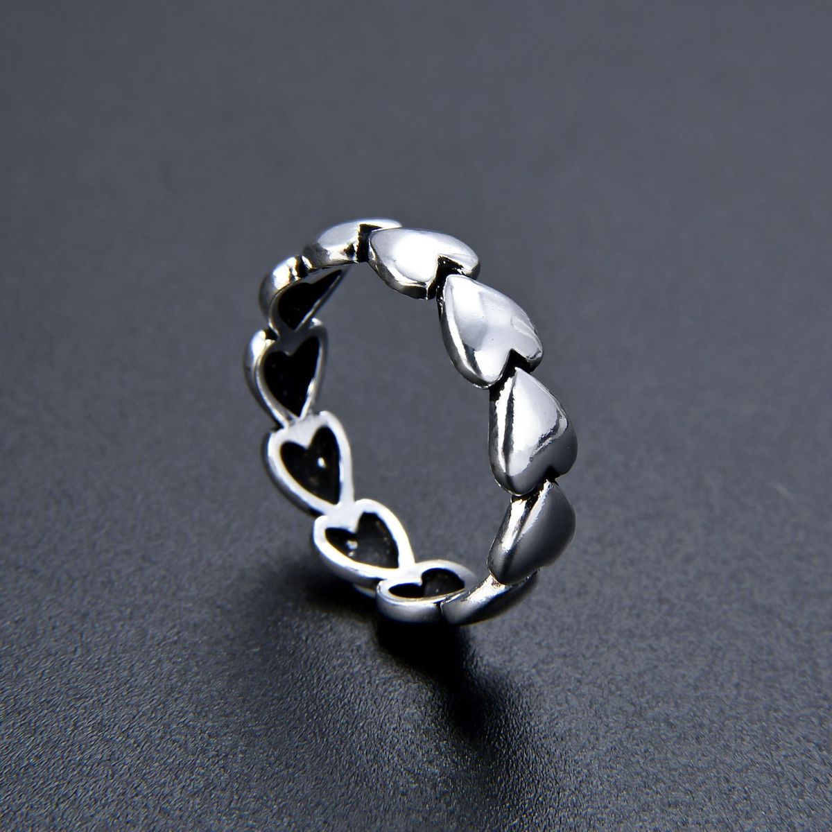 Women’s Jewelry Set Fashion Heart To Heart Ring Women Retro Distressed Love Ring Punk Hip Hop Fashion Internet Red Jewelry_ipsvogv.com