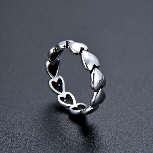 Women’s Jewelry Set Fashion Heart To Heart Ring Women Retro Distressed Love Ring Punk Hip Hop Fashion Internet Red Jewelry_ipsvogv.com
