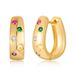 Retro five pointed star colored zirconium earrings for women light luxury high end autumn and winter fashion circle female earrings copper ear jewelry_ipsvogv.com