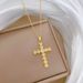 【 】 Cross Light Luxury Charm Gorgeous Full Diamond Necklace Women's Versatile Clavicle Titanium Steel Chain_ipsvogv.com
