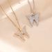 Korean Dongdaemun Titanium Steel Necklace With Elegant Feminine Style, Diamond Studded Butterfly Pendant, Versatile,_ipsvogv.com