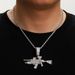 hot Selling Inlaid Gun Style Alloy Simulation AK Weapon Model Flash Diamond Jewelry Hip-hop Men's Necklace_ipsvogv.com