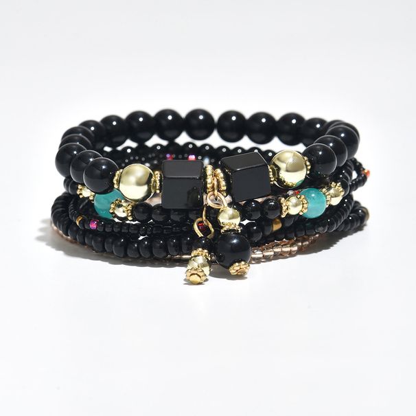 Bohemian style women's multi-layer bead bracelet, niche color weaving design, high-end feel, handmade accessory_ipsvogv.com