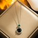 Emerald titanium steel necklace, female niche personality, versatile internet red collarbone chain, fashionable and_ipsvogv.com