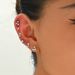 Ins version of Korean women's earring set, niche cherry flower design, zircon inlaid earrings, versatile earrings_ipsvogv.com