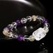 Jingde Jewelry 7A Natural White Splicing Purple Yellow Round Bead Women's Crystal Flower Label Accessory Bracelet_ipsvogv.com