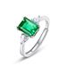 New S925 Silver Ring Women's Simple Princess Square Cultivated Emerald Fashion Gemstone Bracelet_ipsvogv.com