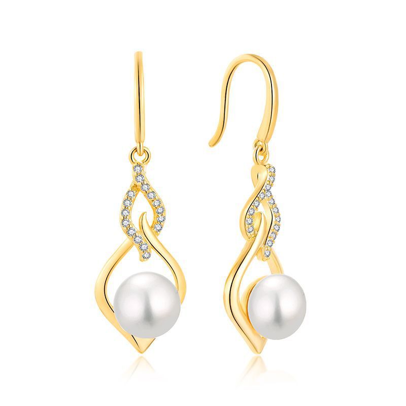 Geometric Freshwater Pearl Earrings Necklace Set Female Sterg Sier Light Fashion Clavicle Chain Jewelry_ipsvogv.com