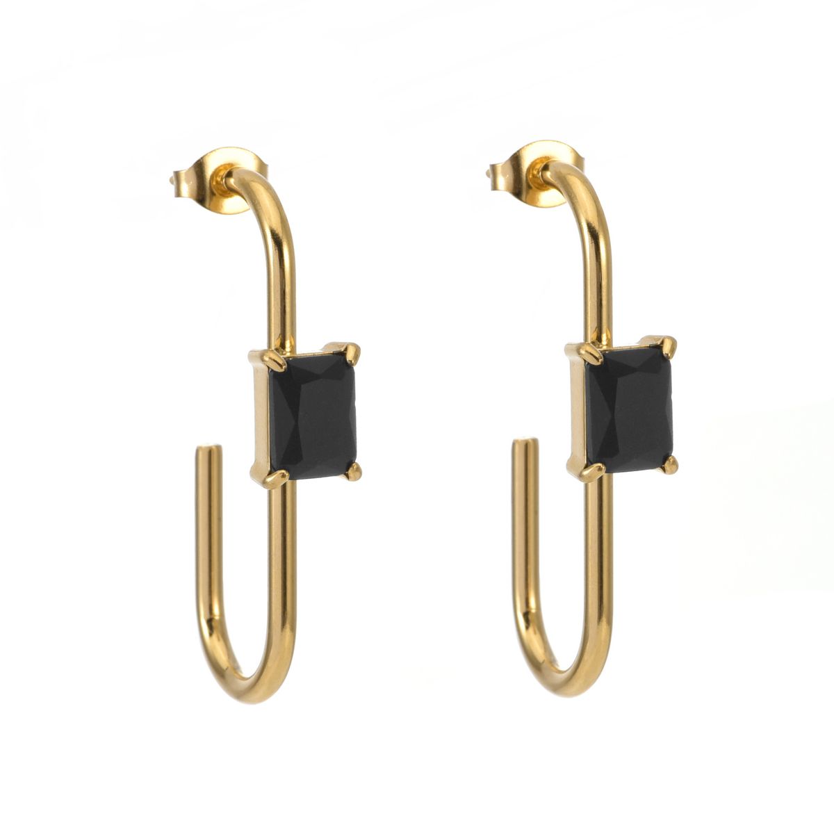 Women's Jewelry Zircon Earrings Ins Fashion Stainless Steel Earrings Geometric Versatile Earrings Accessories_ipsvogv.com