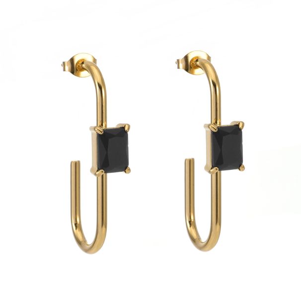 Women's Jewelry Zircon Earrings Ins Fashion Stainless Steel Earrings Geometric Versatile Earrings Accessories_ipsvogv.com