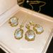 Real Gold Electroplated Silver Needles, Baroque Pearl Flower Earrings, Ring Necklace Set, French Style And High-end_ipsvogv.com