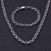 Men's Jewelry Stainless Steel Chain Female Necklace Jewelry Plain Chain Retro Silver Titanium Steel Cross Chain Male Bracelet_ipsvogv.com