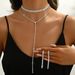 Yiwu New Full Diamond Multi-layer Fashion Simple Long Tassel Necklace Earrings Women's Jewelry_ipsvogv.com