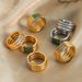 Three-Layer Stacking Ring Titanium Steel Multi-Color Czech Zirconia Jewelry Rings For Women Size 6/7/8_ipsvogv.com
