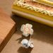 Korean Version Exquisite Sweet Small Fragrant Wind Drip Oil Inlaid With Pearls, Four Leaf Clover Earrings, Cute And_ipsvogv.com