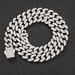 Men's Jewelry Hip Hop Necklace 12mm Cuban Chain Micro Inlaid Zircon Spring Buckle Personality Trend Men's Hip Hop Necklace Accessories_ipsvogv.com