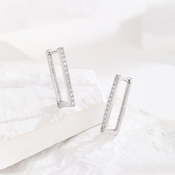 Women's Jewelry Light Luxury Circle Earrings Ear Buckles Simple Personality Zircon C Shaped Earrings High End Earrings_ipsvogv.com
