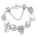 Hot Selling Silver Color Four-leaf Clover Charm Pan Family Beaded DIY Unisex Bracelet_ipsvogv.com