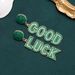 St. Patrick's Day alloy letters inlaid with diamonds and rice beads GOOD LUCK Irish theme event_ipsvogv.com