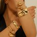 Trendy Minimalist Cold Style INS Wind Spliced Open Alloy Spring Wide Bracelet For Women Accessories_ipsvogv.com