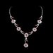 ETERNAL VOWS - Personalized Silver Diamond Wedding Jewelry Set (Claw Chain Necklace & Earrings,Bridal Luxury)_ipsvogv.com