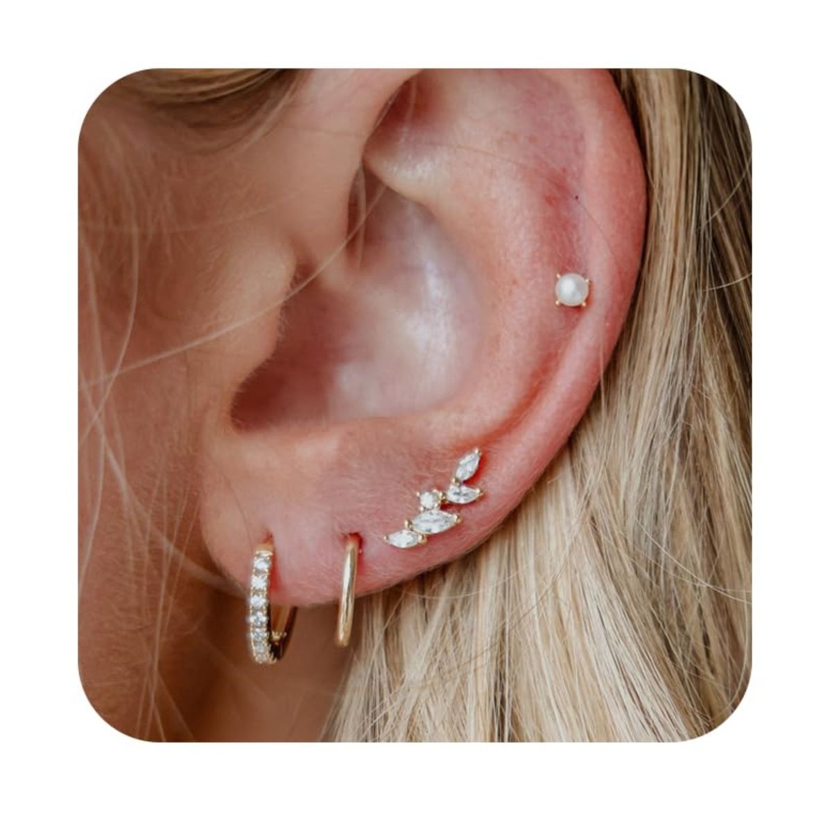 Women’s Jewelry Set Fashion Brass With Real Gold Plating Fashionable And Light Luxury Style High Grade Wheat Ear Inlaid Zircon Earrings Set_ipsvogv.com