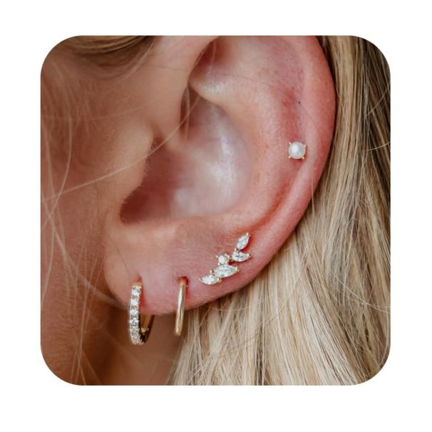 Women’s Jewelry Set Fashion Brass With Real Gold Plating Fashionable And Light Luxury Style High Grade Wheat Ear Inlaid Zircon Earrings Set_ipsvogv.com