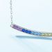 hot Selling Single Row Brilliant Color Zirconium Necklace S925 Silver Rainbow Design Zircon Clavicle Chain Simple And Versatile_ipsvogv.com