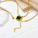 retro geometric zircon pendant necklace Light luxury niche octagonal sugar cube clavicle chain necklace_ipsvogv.com