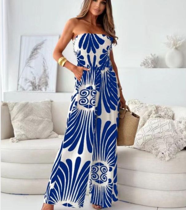 Women's Clothing fashion temperament one shoulder backless waist wide leg jumpsuit_ipsvogv.com