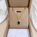 【 Titanium Steel 】 Water Drop Green Zircon Micro inlaid Necklace Earring Set Light Luxury Personalized temperament_ipsvogv.com