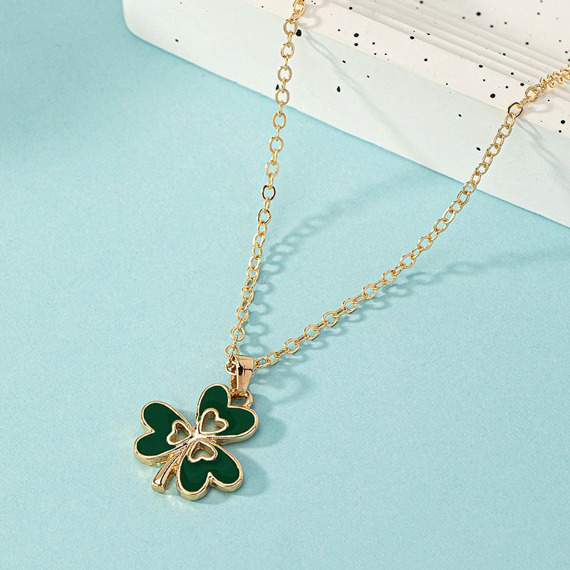Love Hollow Emerald Necklace Pendant Simple Temperament Personality Clavicle Necklace For Women_ipsvogv.com