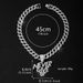 Men’s Jewelry Set Fashion Hip Hop Alloy Letter NEVE RGIVE UP Pendant Hip Hop Men's Full Diamond Personality Cuban Chain_ipsvogv.com