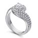SKAS Pure Silver Set With Full Diamond Twist Arm Inlaid Ring Jewelry_ipsvogv.com