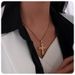gold stainless steel white square zircon cross pendant necklace female jewelry_ipsvogv.com