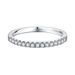 Single Row Diamond White Copper Ring - Minimalist Korean Style Jewelry For Women_ipsvogv.com