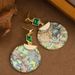 French Style Light Luxury Fashion Long Set Zircon Abalone Shell Tassel With Feminine Temperament, Simple And High-end_ipsvogv.com