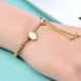 New Ins Gold Stainless Steel Circular Hang Tag Adjustable Bead Engraved Bracelet_ipsvogv.com