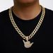 Alloy Full Diamond Lucky Gesture Pendant Personalized Male Hip Hop Cuban Chain Texture Finger Necklace_ipsvogv.com
