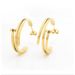 Unisex Creative irregular gold titanium steel earrings, anti allergic, non fading earrings, simple and fashionable temperament spiral earrings_ipsvogv.com