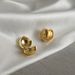 Gold Round Earrings Simple Temperament Earrings Ins Cold Style Sterling Silver Ear Needle_ipsvogv.com