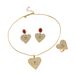 New Retro Love Diamond Ring Necklace Earrings Set Female Niche Light Luxury Design Pendant Clavicle Chain_ipsvogv.com