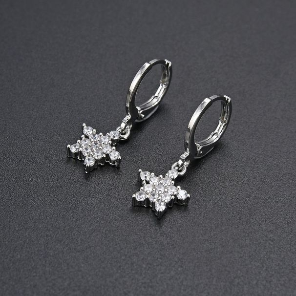 Unisex Diamond CZ Zircon Star Earrings Light Luxury Romantic Female Earrings Ins Style Earrings_ipsvogv.com