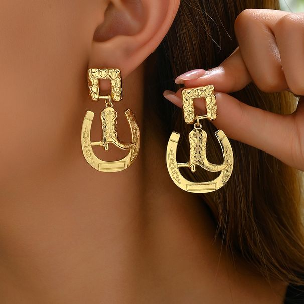 Fashionable commuting style U-shaped earrin, women's personalized shoe shape design, niche, versatile, high-end_ipsvogv.com