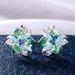 Cao Shi's New Green Enamel Flower Earrings With Dropped Zircon Ear Buckle_ipsvogv.com