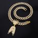 Unisex Crown Letter A Diamond Gold Pendant Men's Cool Personality Jewelry Street Cuban Chain_ipsvogv.com