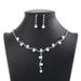 Jewelry For Women Korean And Japanese Style Natural Earrings High Gloss Rhinestone Accessories Pearl Necklace Two-Piece Set_ipsvogv.com