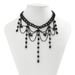 2025 New Arrivals Lacteo Gothic Crystal Tassel Choker Black Beads Handmade Strand Necklace Multilayer Charm Neck Chain for Women Girls_ipsvogv.com