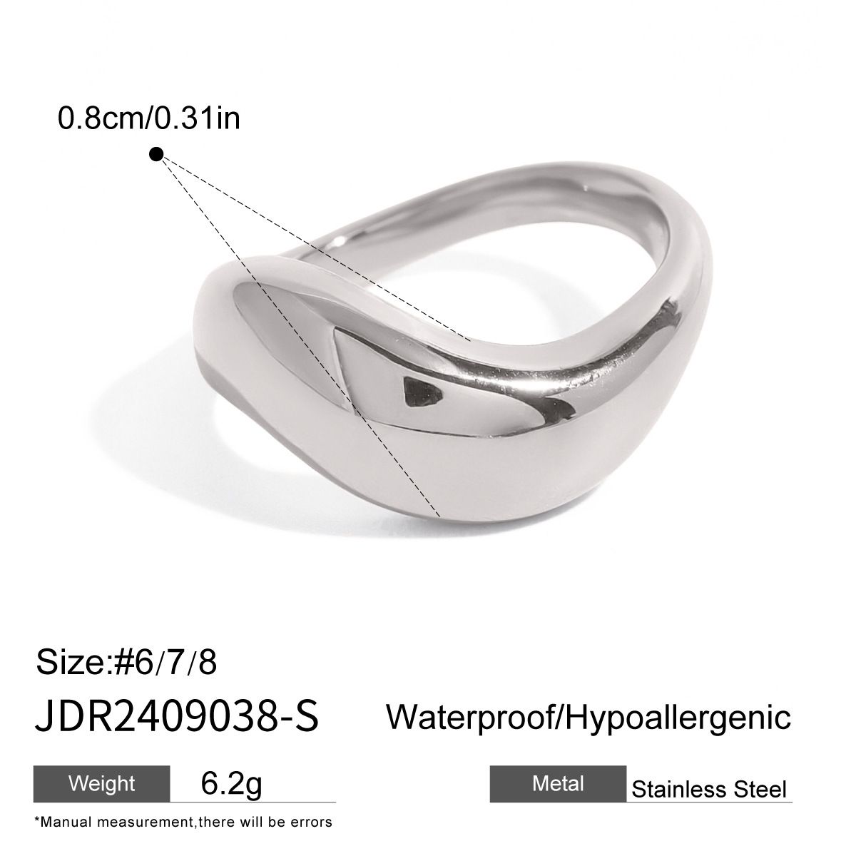 Women's Jewelry Stainless Steel Ring High End Niche Exaggerated Ring Titanium Steel Gold Hand Jewelry_ipsvogv.com