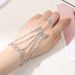 Style Ladies Leaf Hand Chain Circle Butterfly Rhinestone Foot Ring Integrated Chain Bride Wedding Dress Accessories_ipsvogv.com